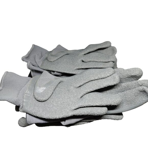 Work Safety Polyurethane Coated Nylon Work Gloves 380-5 (4 Pairs) - Gray - Picture 1 of 3